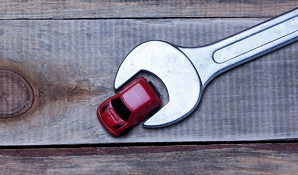 toy car with spanner next to it