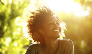 woman smiling in summer