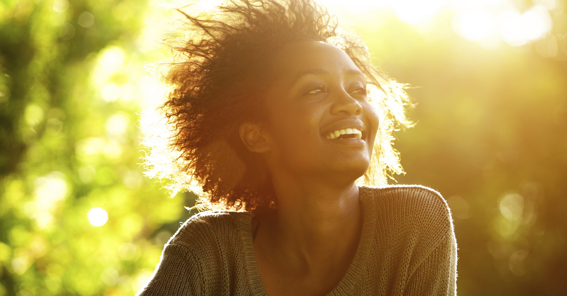 woman smiling in summer