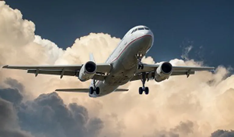 airplane in the clouds