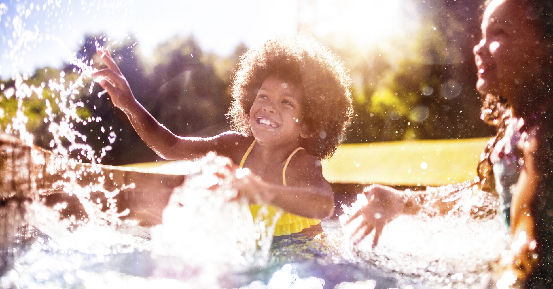 children playing in the water