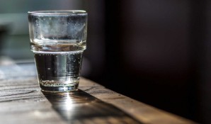 glass of water on table