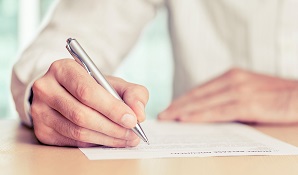 Person signing document