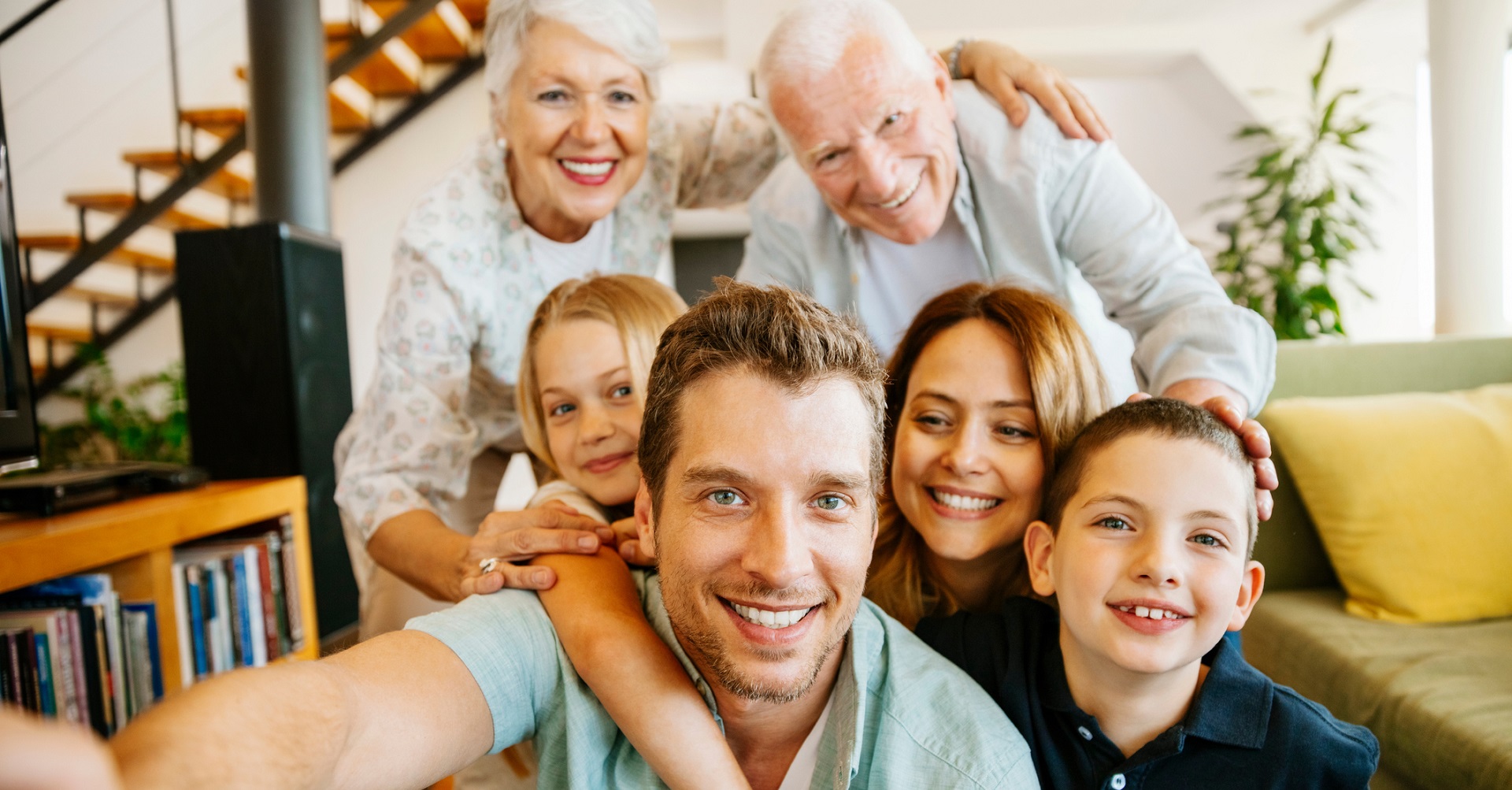 big family posing for photo