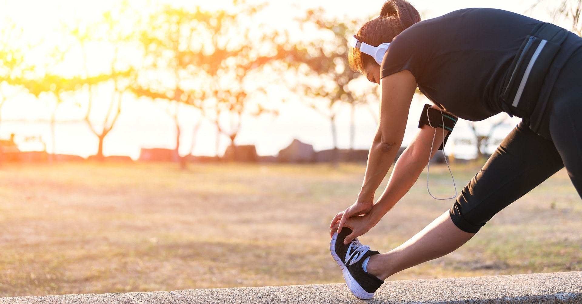 woman stretching before going for a run