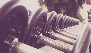 dumbbells in a row