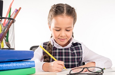 Little girl doing her homework