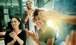 Group of colleagues smiling together