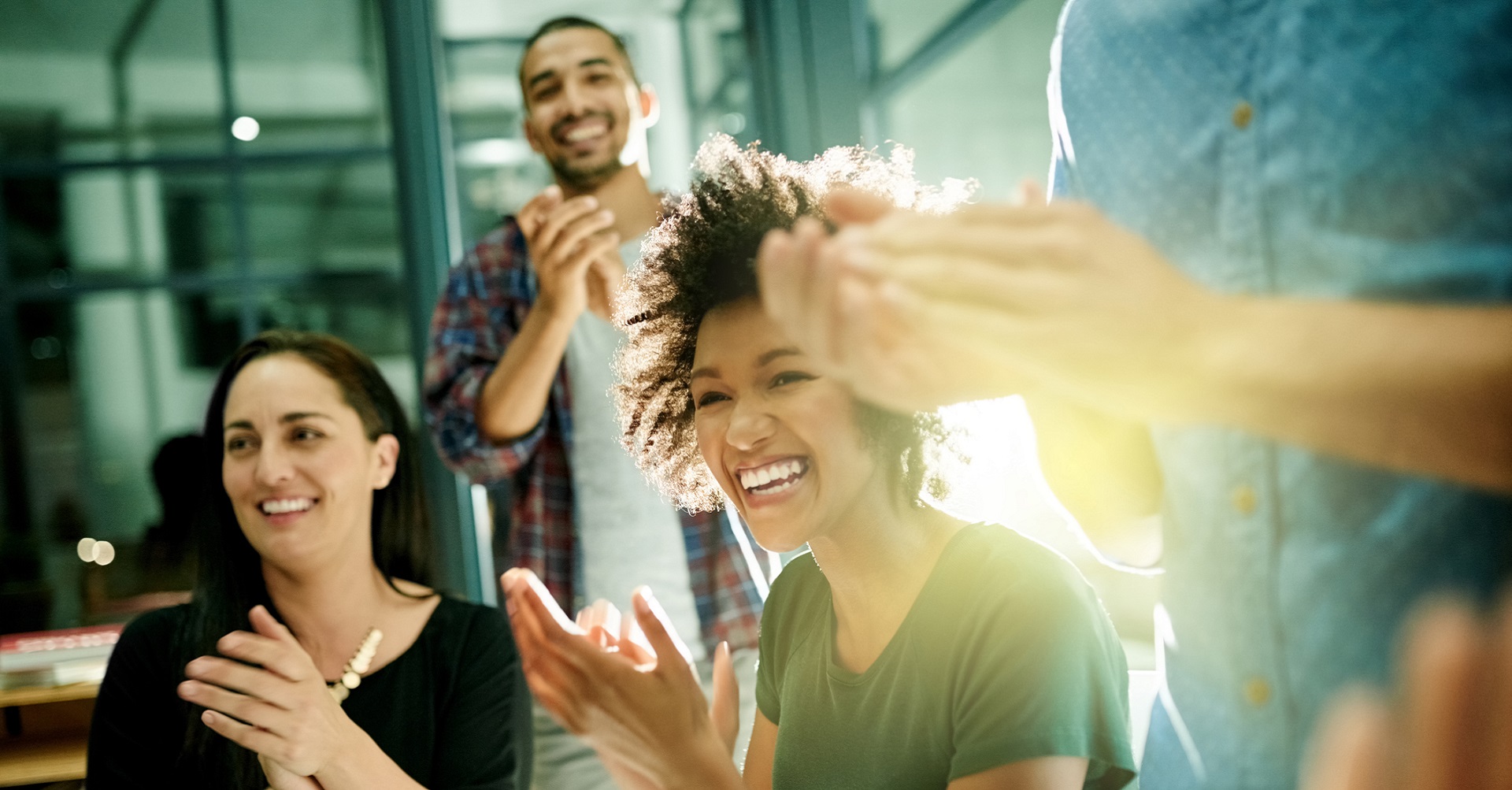 Group of colleagues smiling together