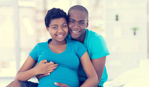 Happy pregnant women with husband