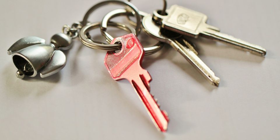 House keys on a table