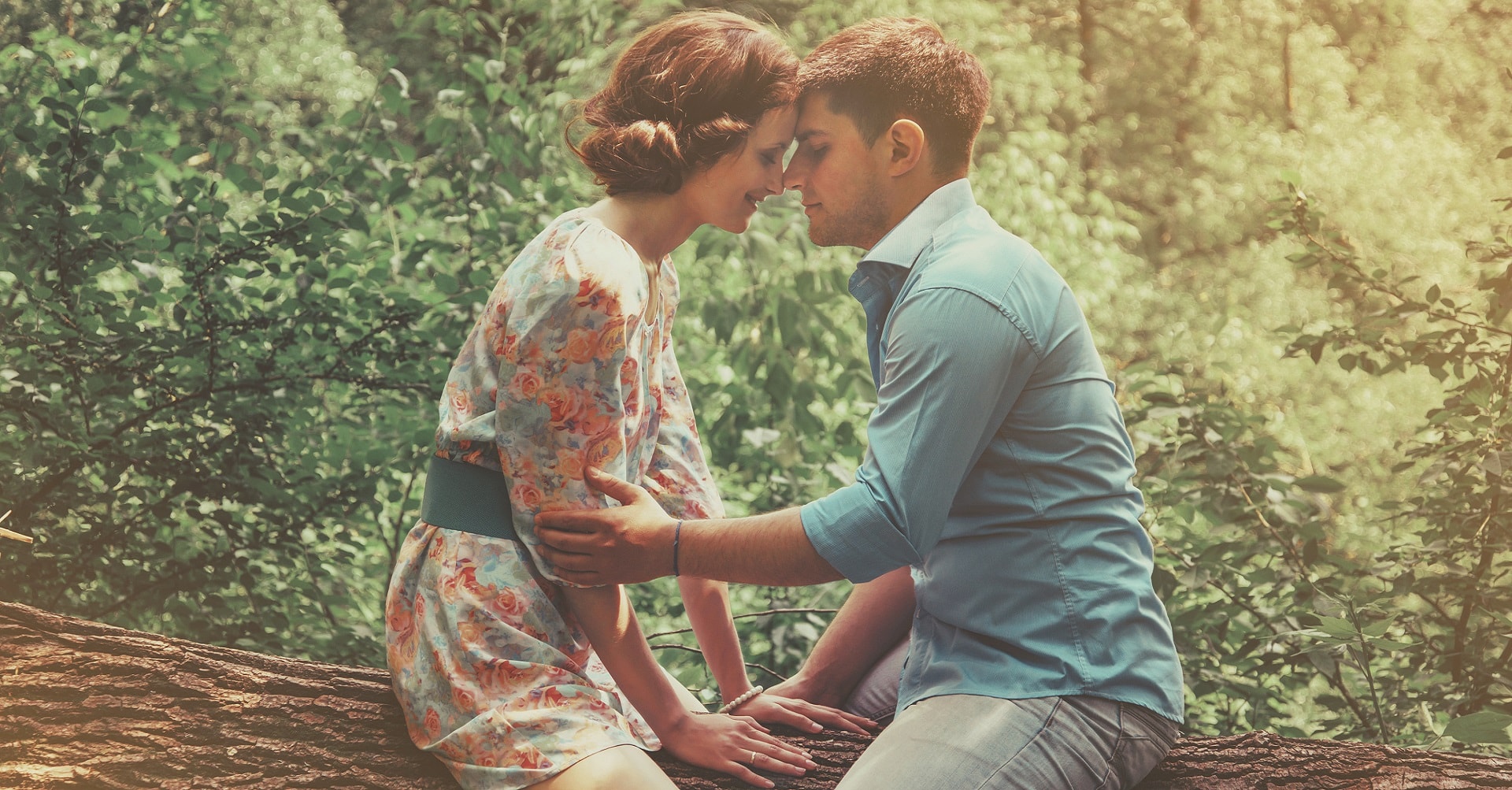 couple sitting on branch together