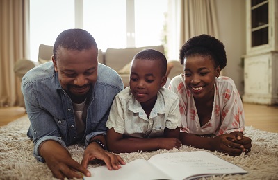 Family reading together