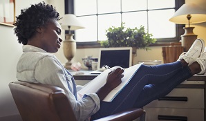 woman working from home