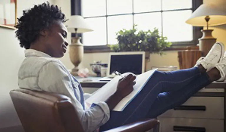 woman working from home
