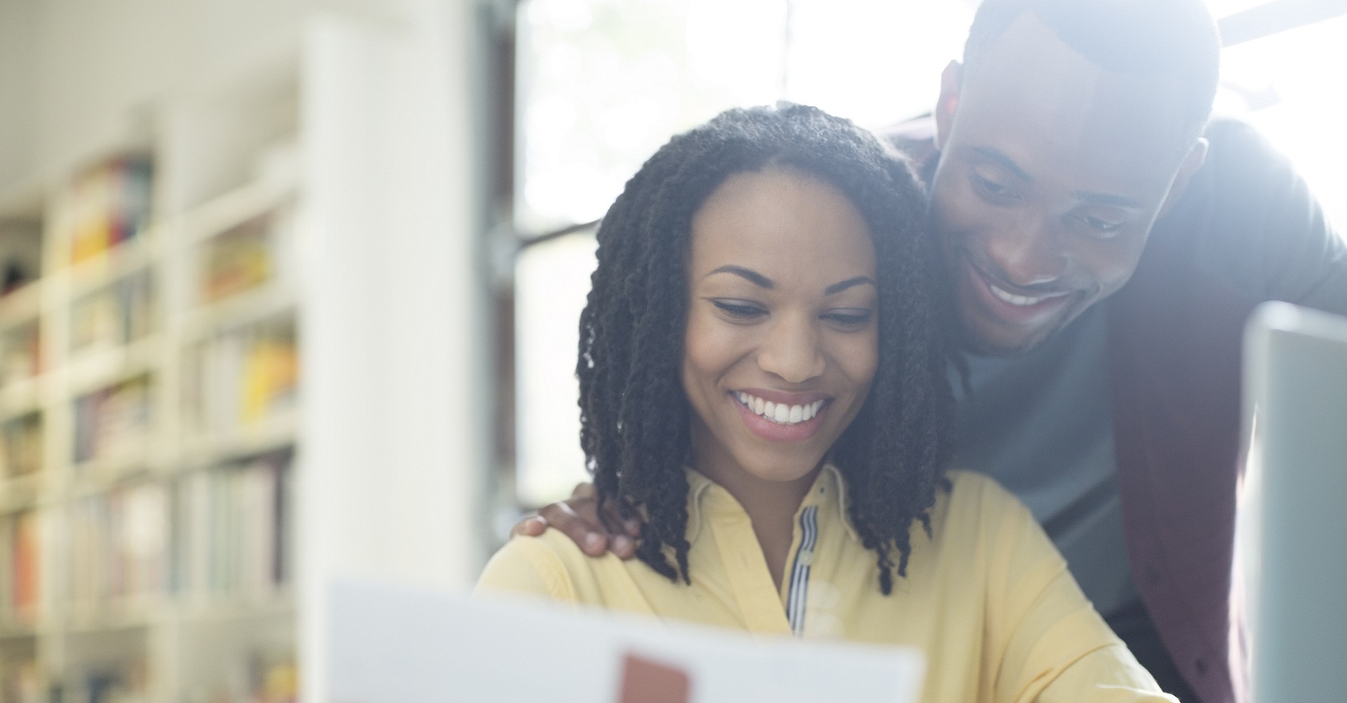 couple looking at finances