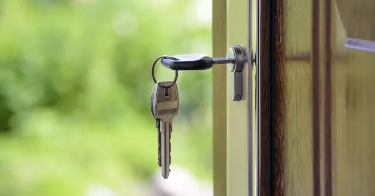 house key in door
