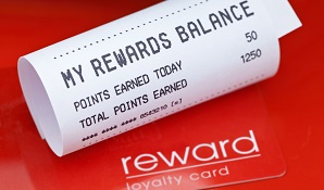 slip with rewards points on it