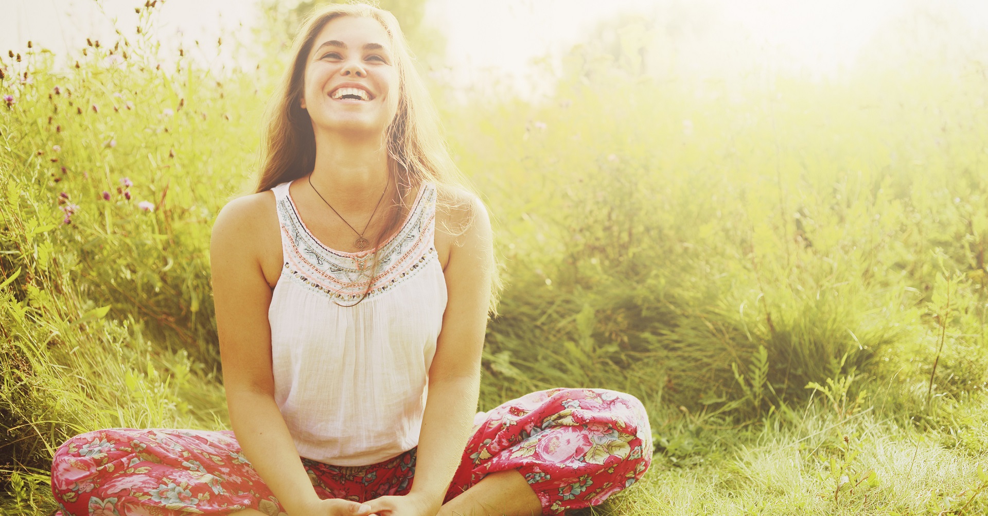 Woman looking happy