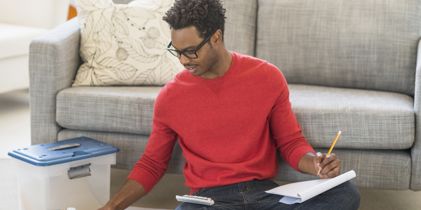 man sitting with documents