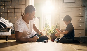 Father playing with child