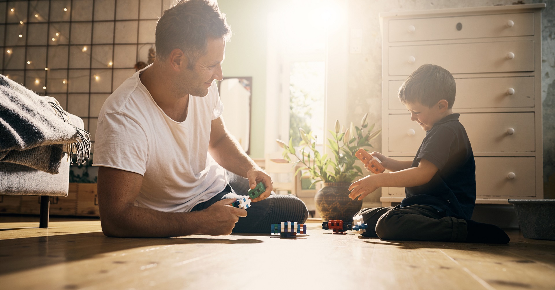 Father playing with child