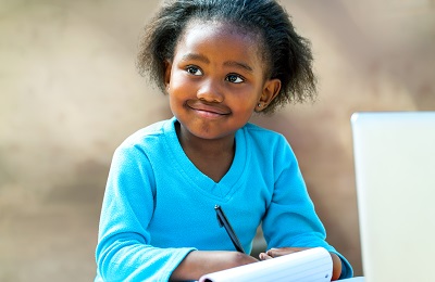 Little girl learning