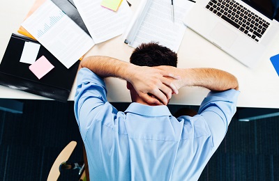 Man stressed by work