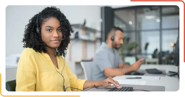 woman with headphones