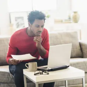 man using laptop